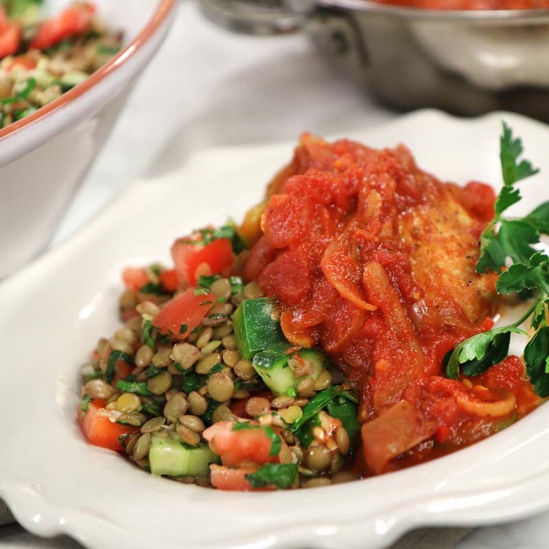 ViktVäktarna - Zeinas kyckling i tomatsås med libanesisk linssallad